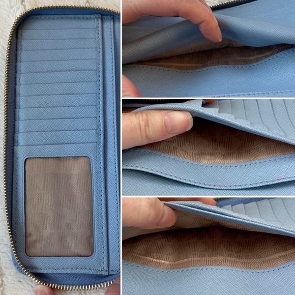 Michael Kors Large Blue Continental Wallet Customized Taylor Swift Patches - Picture 13 of 15